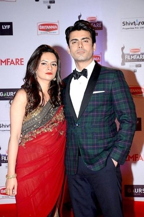 Fawad and his wife Sadaf Khan at the Filmfare Awards in 2016