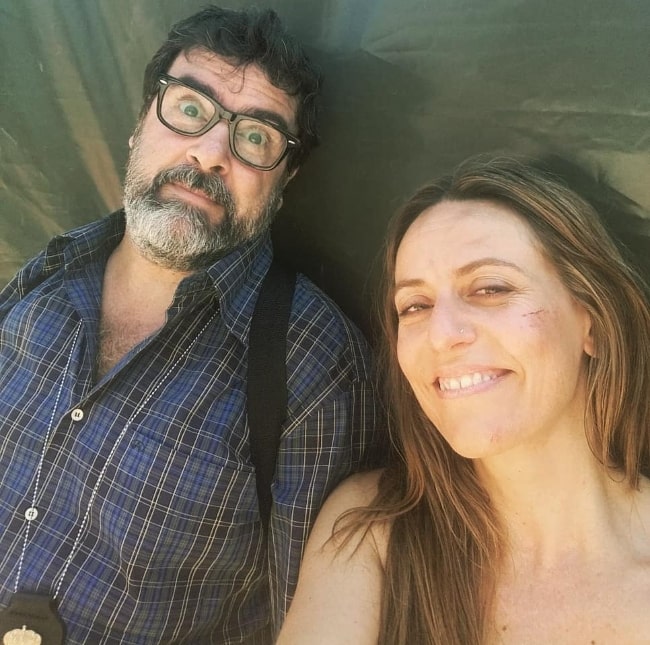 Fernando Soto as seen in a selfie along with Itziar Ituño in August 2019