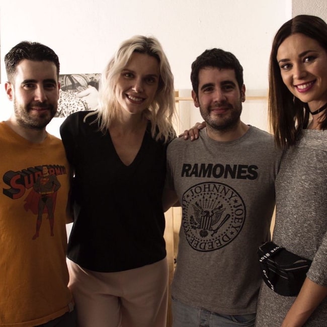 From Left to Right - Javi Prada, Carolina Bang, Kiko Prada, and Dafne Fernández in August 2017
