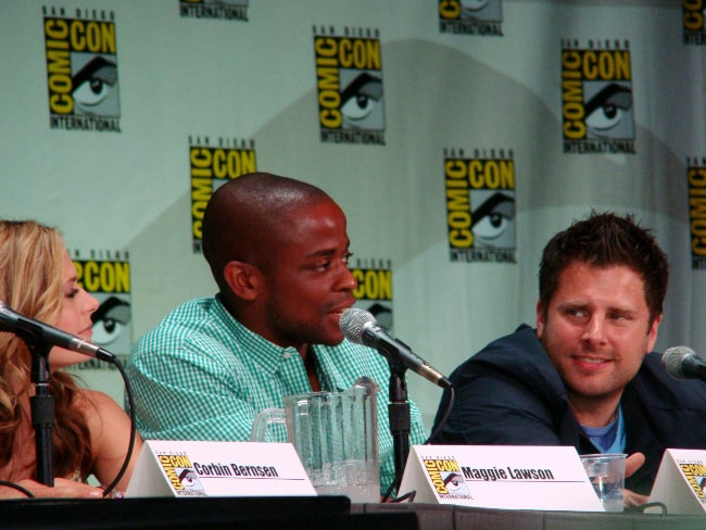 From Left to Right - Maggie Lawson, Dulé Hill, and James Roday at San Diego Comic-Con International in San Diego, California in July 2011