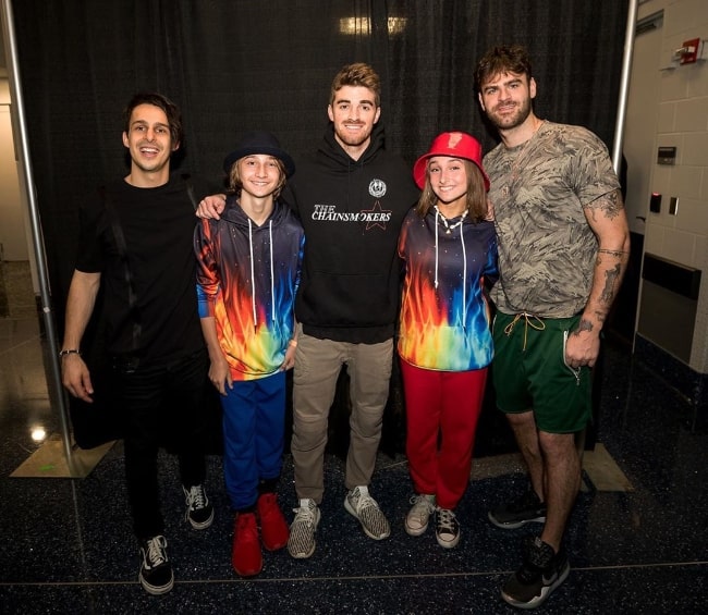 From Left to Right - Matt McGuire, Reif Harrison, Drew Taggart, McKenzi Brooke, and Alex Pall in November 2019