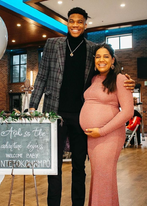 Giannis Antetokounmpo and Mariah Riddlesprigger, as seen in January 2020