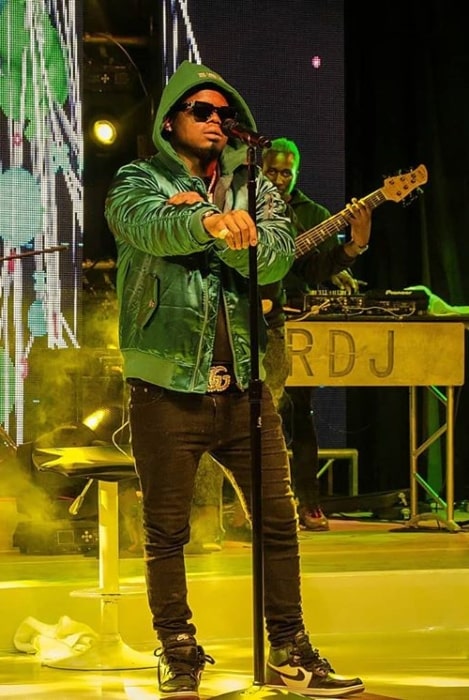 Harmonize as seen while performing in April 2020