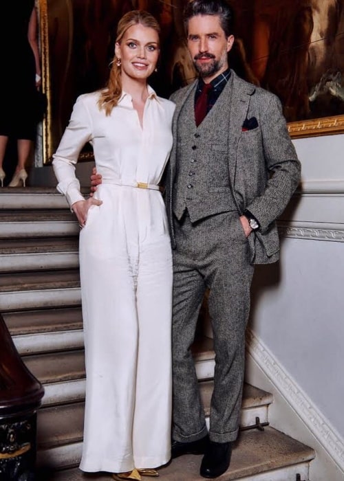 Jack Guinness as seen in a picture taken with model Kitty Spencer at The Royal Academy in November 2019