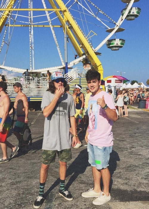 Jake Foushee as seen in a picture that was taken at the Gulf Shores, Alabama with his younger brother Luke in May 2016 while at the Hangout Music Festival