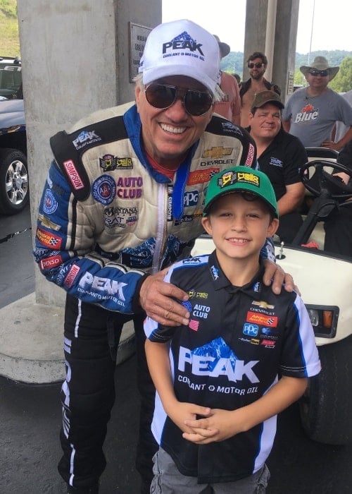 John Force as seen in a picture taken with his grandson Jacob in June 2019