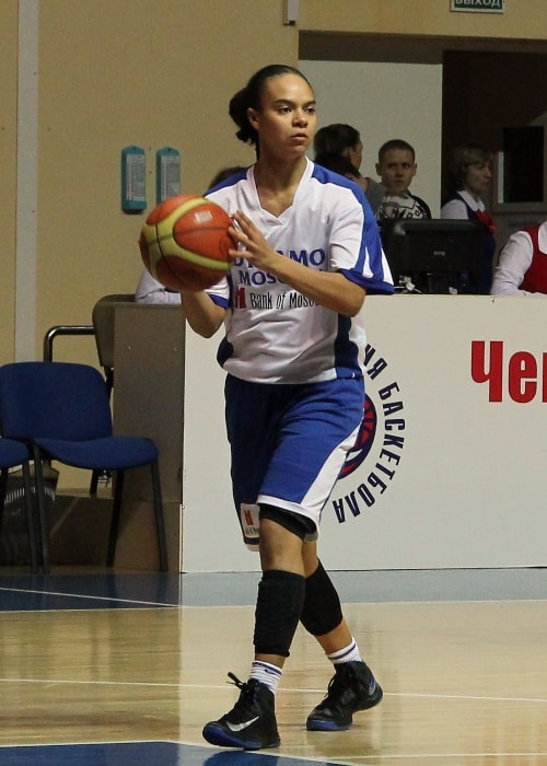 Kristi Toliver as seen in a picture taken during a game in Moscow in 2013