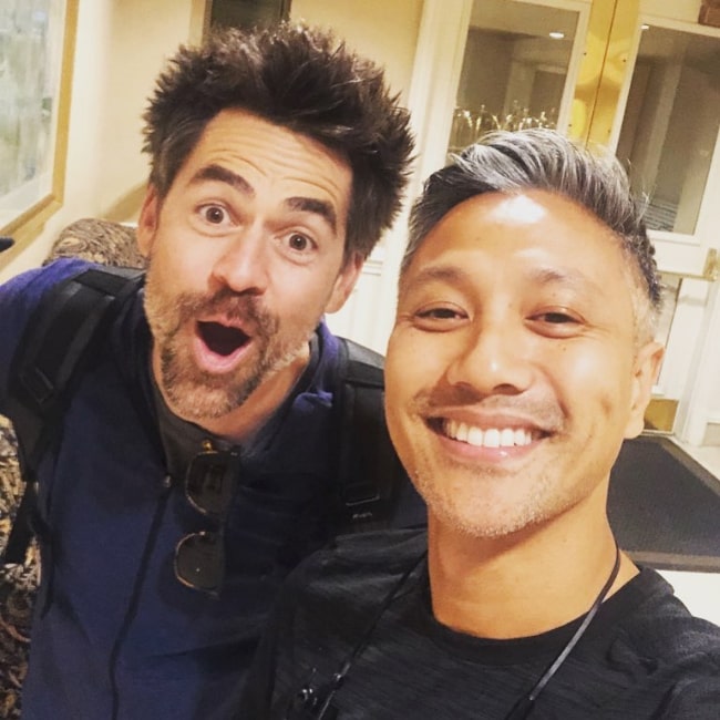 Kyle Howard (Left) as seen in a selfie along with Alain Uy in Vancouver, British Columbia, Canada in September 2019