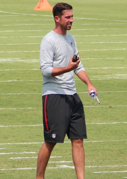 Kyle Shanahan at Falcons training camp in July 2016