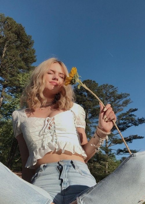Leah Wood as seen in a picture taken in April 2019