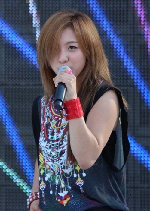 Luna as seen while performing at the M Super Concert on July 28, 2012