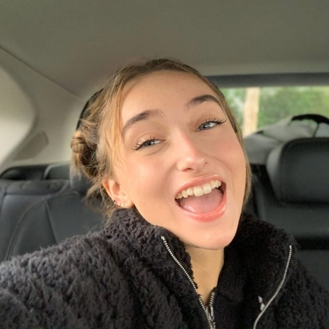 McKenzi Brooke as seen while smiling in a car selfie in January 2020