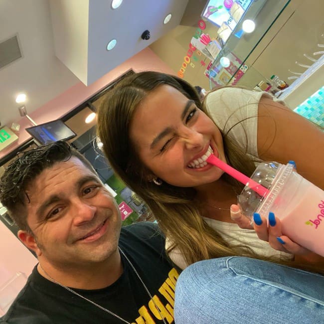 Monty Lopez and Addison Rae in a selfie in March 2020