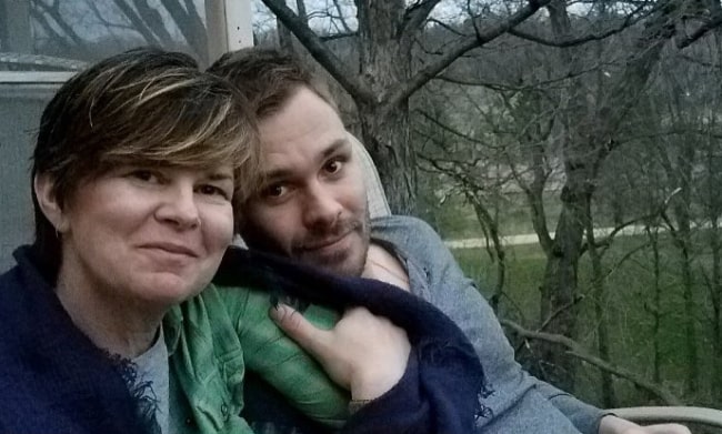 Patrick Flueger as seen in a picture alongside his mother