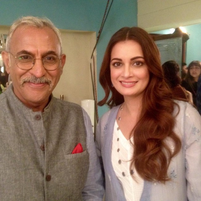 Pawan Chopra smiling in a picture alongside Dia Mirza in October 2018