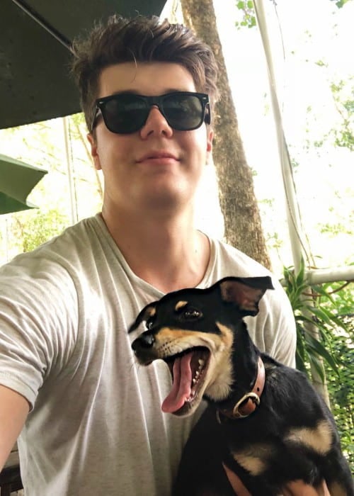 PrankNation with his dog as seen in January 2019