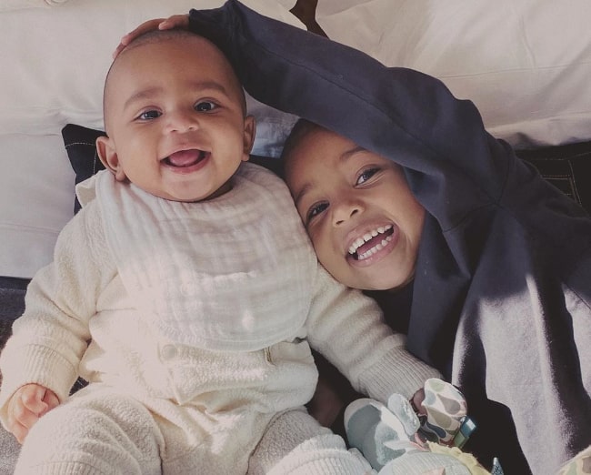 Psalm West (Left) as seen in a picture along with his older brother Saint West