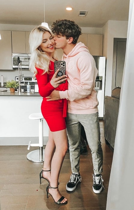 Rivers Taylor as seen in a loved-up mirror selfie alongside Brooke Barry in February 2020