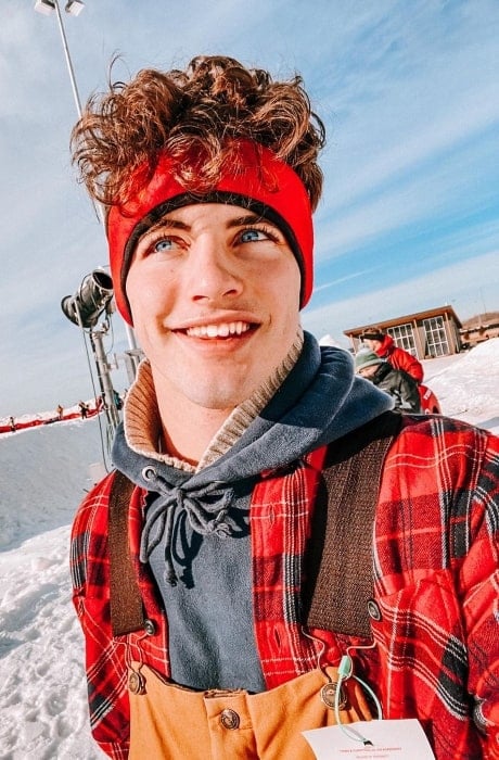 Rivers Taylor taking a selfie while enjoying his time sledding in December 2019
