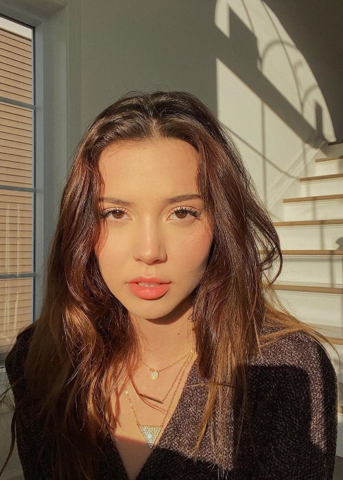 Romina Gafur as seen in a sun-kissed picture in April 2020