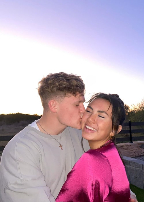 Ryan Trahan as seen in a loved-up picture alongside Haley Pham in February 2020