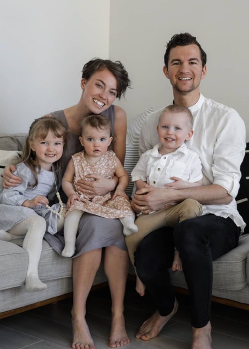 Sarah Therese and Kieran John, with their 3 children, as seen in April 2020