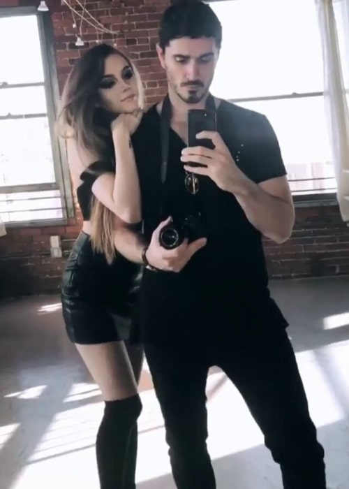 Seth Goodfellow as seen in a selfie taken with actress Paris Warner in the Los Angeles Fashion District in October 2019