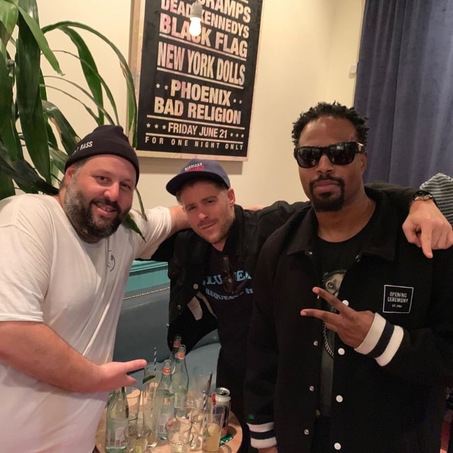 Shawn Wayans as seen in a picture taken with Jonny Abrahams and Mike B at The Friends Bar in May 2019