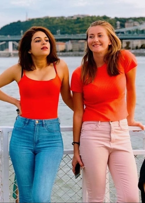 Shraddha Das (Left) as seen in a picture alongside her friend Jelena