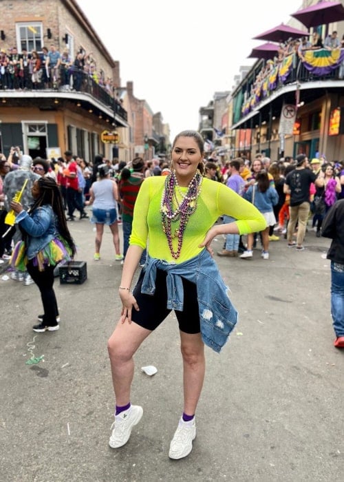 Stefanie Dolson at the Mardi Gras Parade in New Orleans in February 2020