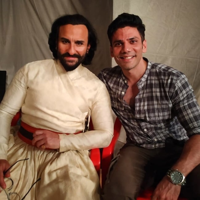 Vipul Gupta (Right) as seen while smiling for a picture alongside Saif Ali Khan in January 2020