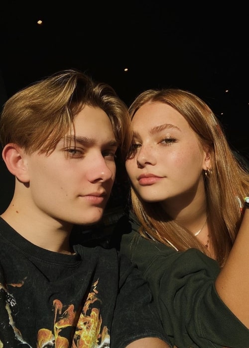 Aidan Merwarth as seen in a selfie taken with his beau Instagram star Nadia Turner in December 2019