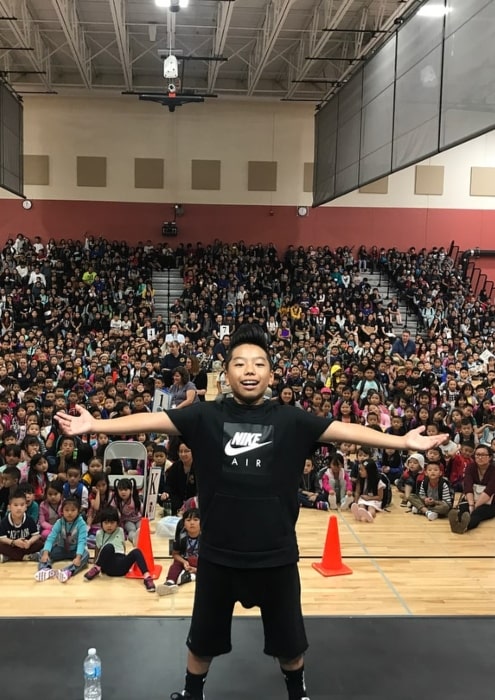 Aidan Prince thanking the Community School of Excellence for having him in September 2018