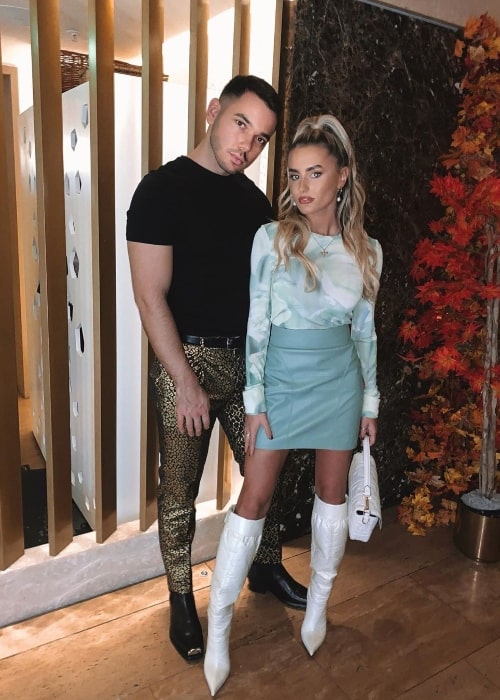 Amber Davies as seen while posing for a picture alongside Thomas Jake Tatam