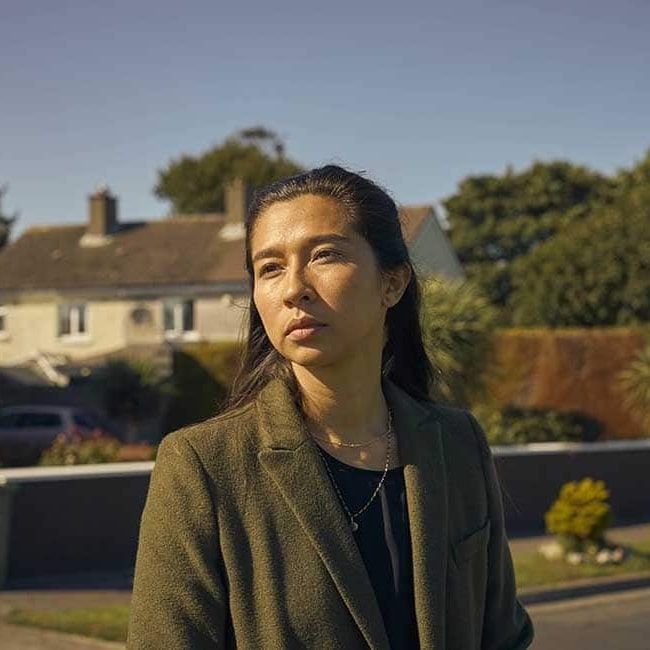 Aoife Hinds in a picture taken while on the set of Normal People