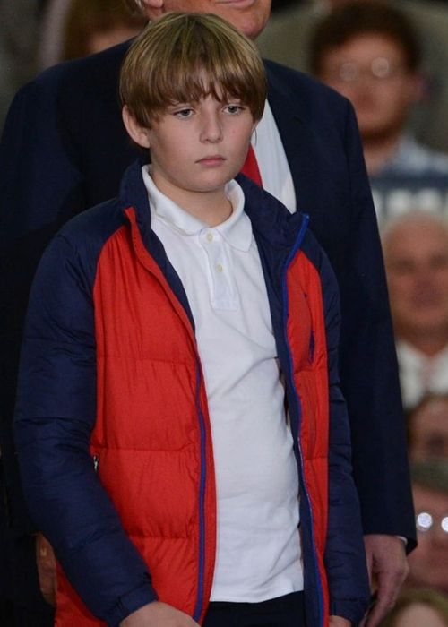 Barron Trump as seen at a campaign event for his father in 2015