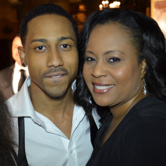 Brandon T. Jackson in a picture taken with Stephanie Garrett on February 24, 2012