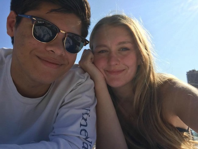 Cameron Das and Bea Trottier in a selfie in April 2019