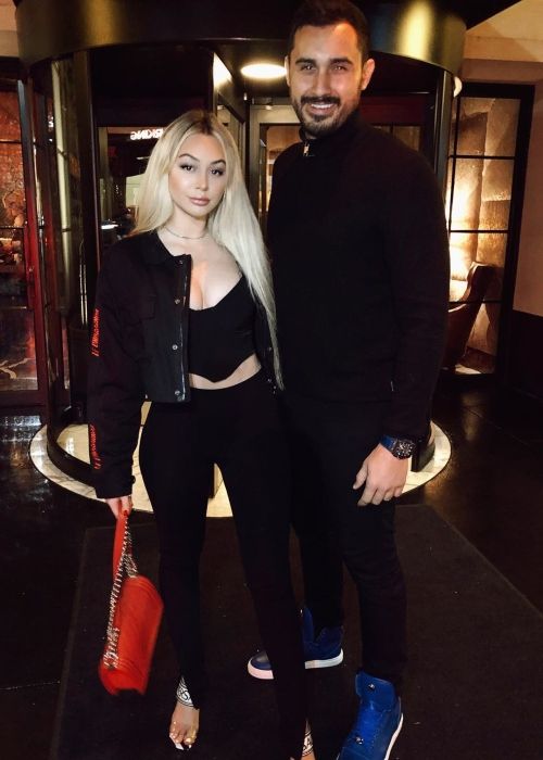 Corinne seen with her boyfriend Vincent Fratantoni in March 2020