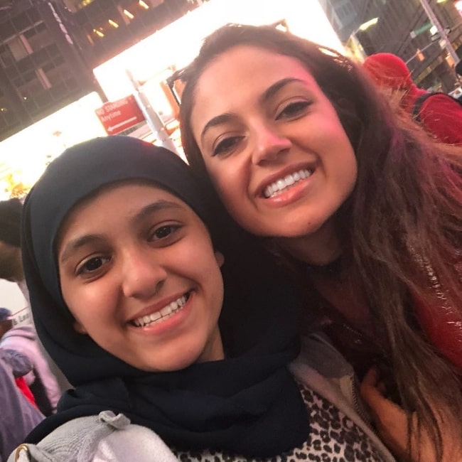 Haila Saleh (Left) as seen while taking a selfie along with Inanna Sarkis in April 2018