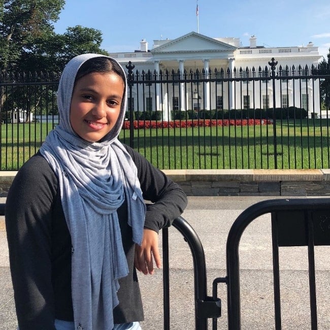 Haila Saleh as seen while posing for a picture at the White House in Washington, D.C., United States in July 2018