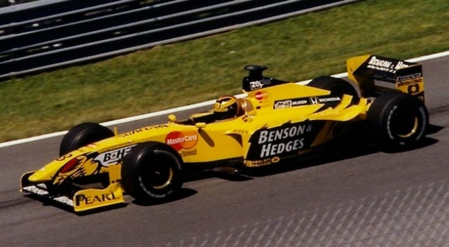 Heinz-Harald Frentzen pictured while driving for Jordan at the 1999 Canadian Grand Prix, during his most successful season in F1