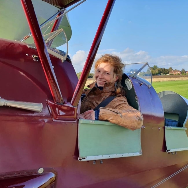 Honeysuckle Weeks as seen in a picture taken in a de Havilland Tiger Moth in August 2019