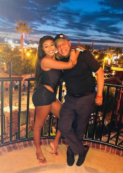 Janelle Shanks as seen in a picture taken with her father in August 2019