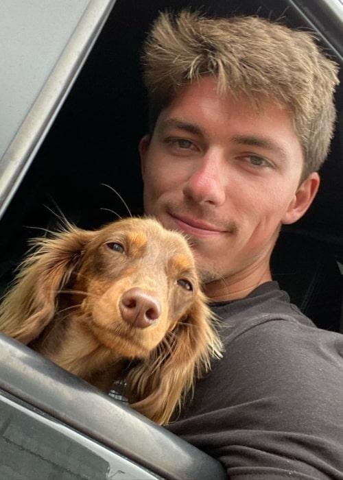 Jon Barzacchini as seen in a selfie taken with his dog Lucky in Connecticut in May 2020