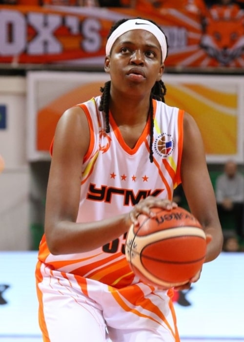 Jonquel Jones as seen in a picture taken right before she took a shot during a match on February 17, 2019