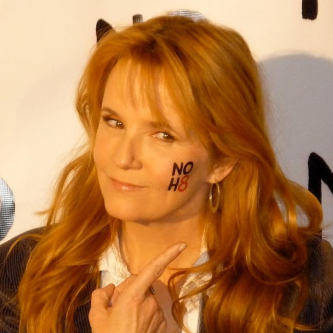 Lea Thompson as seen in a picture taken while promoting the NOH8 Campaign on January 4, 2009