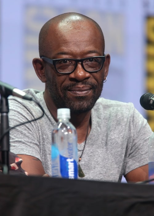 Lennie James speaking at the 2017 San Diego Comic Con International, for The Walking Dead, at the San Diego Convention Center in San Diego, California