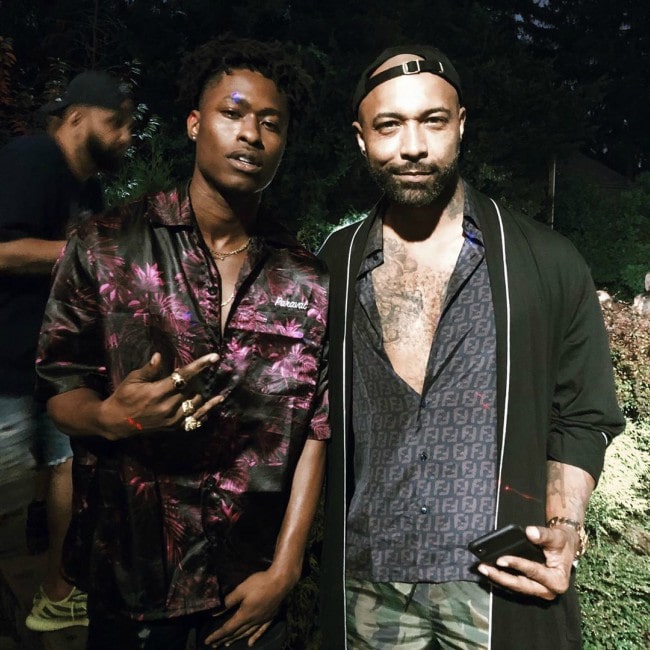 Lucky Daye (Left) as seen while posing for the camera along with Joe Budden
