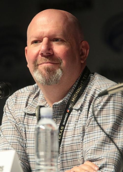 Marc Guggenheim speaking at the 2017 WonderCon in California